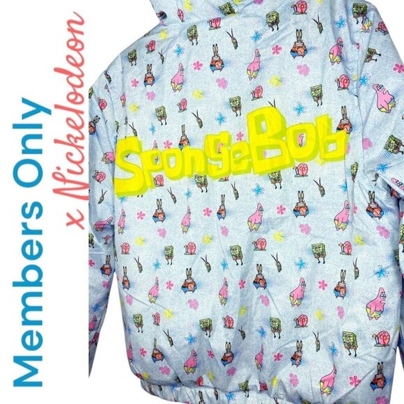 MEMBERS ONLY x NICKELODEON SPONGE BOB Full Zip Fleece Lined Puffer Jacket Medium - Picture 4 of 10